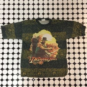 Vintage Indiana Jones allover print shirt size LRG